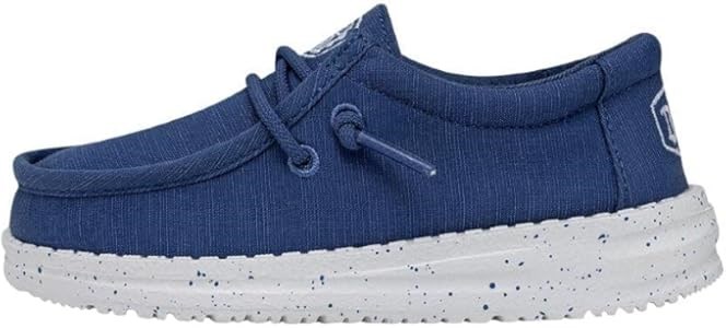 Hey Dude Детские кроссовки Wally Toddler Slub Canvas True Blue с удобной шнуровкой и легкой подошвой 11101963