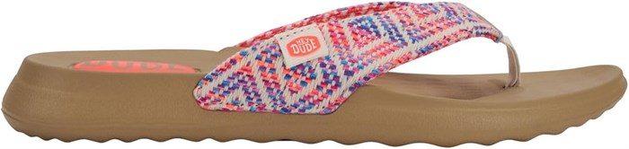 HEYDUDE Christi Flip Surf Baja Blue/Pink/Multi, комфортные и легкие сандалии, размер 5 11042205