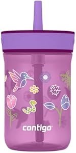 Contigo Детская кружка Leighton, бутылка с трубочкой без проливаний, не содержит BPA, легко моется, 414 мл 11053637