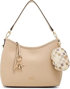 Anne Klein Женская компактная сумка-хобо с логотипом льва и съемным ремнем, идеально подходящая для повседневного использования 11077944