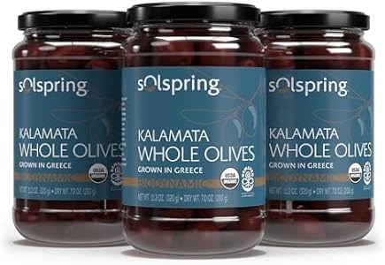 Dr. Mercola Органические оливки Каламата целые, 3 упаковки по 320 г, без ГМО, глютена и сои 11106590