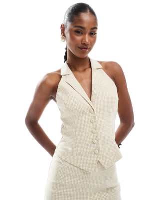 Топ Miss Selfridge с геометрическим принтом и V-образным вырезом, стильный slim fit 11038708