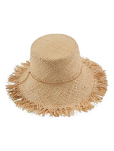 Eugenia Kim Шляпа-ведро Jonah с фрагментированным краем, регулируемая по размеру, 100% раффия 11008406