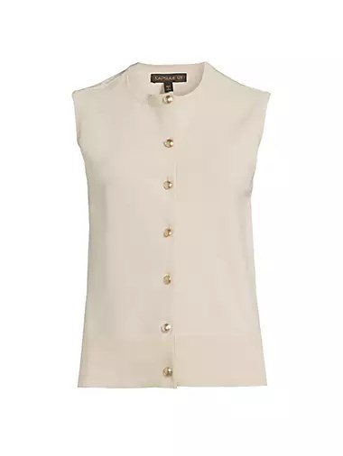 Жилет The Down от Capsule 121 из мягкой ткани с круглым вырезом и пуговицами, 70% вискоза 10042681