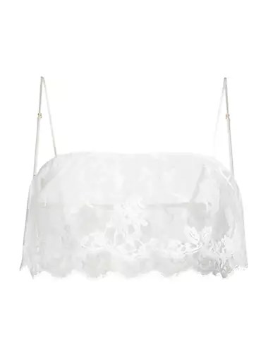 Шелковый бра-бандеау Dominique с кружевной отделкой Leavers от Kiki de Montparnasse, США 11029897