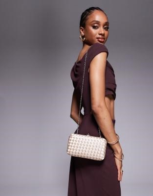 True Decadence Структурированный розовый клатч из тисненого шелка со съемной цепочкой 11040824