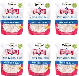 Redmond Морская соль, натуральная, нерафинированная, без глютена, кошерная, 453 г, упаковка из 6 штук 11092086