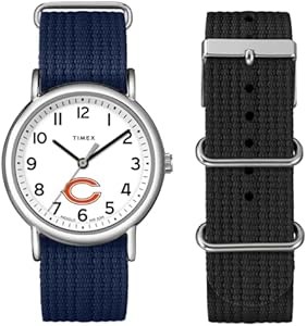 Timex Универсальные 38-мм часы с синим ремешком и логотипом Chicago Bears, водонепроницаемые до 30 метров 11087869