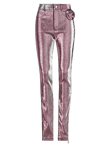 Area Леггинсы из стретч-ламe с ручной вышивкой и молнией на щиколотках, сделано в Италии 11029915