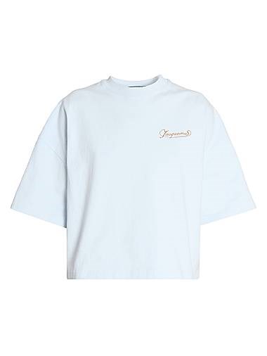 Футболка Jacquemus с логотипом из 100% хлопка, с дроп-шолдером, сделано в Португалии 11014390