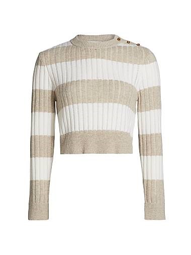 Кашемирово-шерстяной кроп-свитер Max Mara Alfeo с яркими полосами 11027461