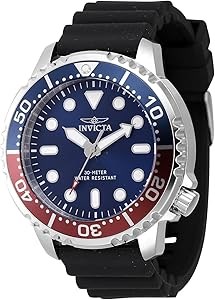 Invicta Мужские часы Pro Diver с синим циферблатом и корпусом из нержавеющей стали 48 мм, кварцевый механизм, водонепроницаемость 30 метров 11090552