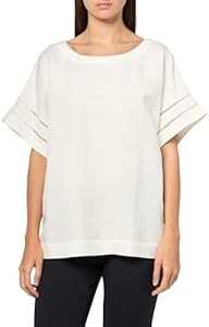 Стильная льняная и вискозная блузка Anne Klein с долманом и круглым вырезом 11042225