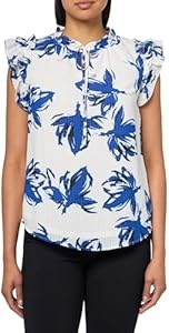 Блузка Anne Klein с многоярусными рюшами и завязкой на шее из 100% полиэстера, пригодна для машинной стирки 11045306