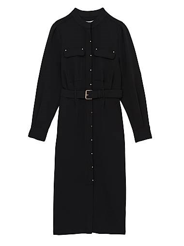 Платье-рубашка из легкого твила от Reiss с поясом, длинными рукавами и нагрудными карманами, 100% полиэстер 10041909