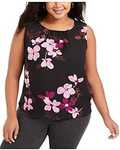 Женская блуза без рукавов с цветочным принтом и плиссировкой на горловине от Nine West, 100% полиэстер 11064638