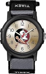 Timex Универсальные часы Collegiate Recruit 38 мм с черным текстильным ремешком, Florida State Seminoles, водонепроницаемые до 50 м 11065275