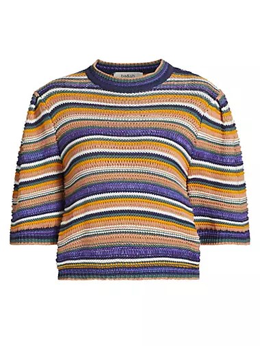 Свитер Farfaela из 100% хлопка с крупными полосами и волнистым краем от ba&amp,sh 10042515