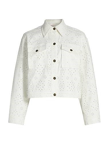 Ramy Brook Martha Broderie Anglaise Button-Down Jacket 11011526
