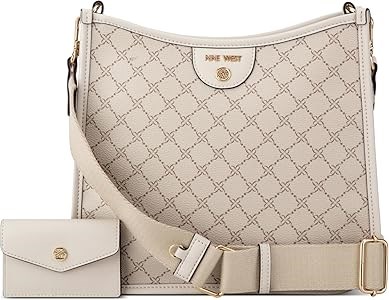 Nine West Сумка через плечо на молнии с карманом для карт, крупная, с регулируемым ремнём, 28 x 10 x 51 см 11101824