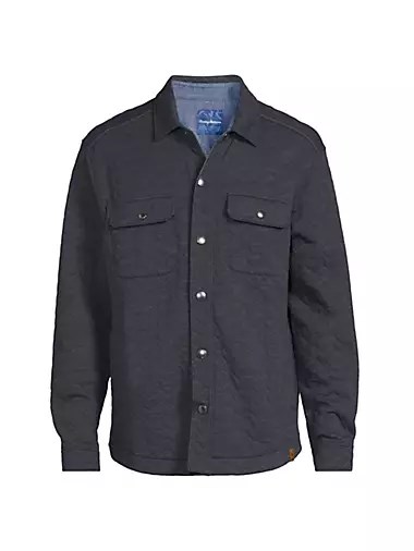 Tommy Bahama Куртка-рубашка Cobble Hill из эластичного смесового хлопка с кнопками и длинными рукавами 10046229