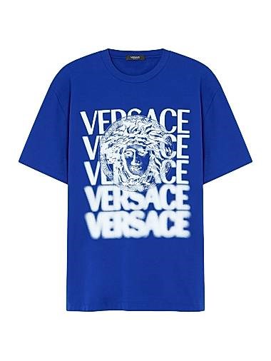 Футболка Versace из 100% хлопка с круглым вырезом и короткими рукавами Medusa Medallion 11014407