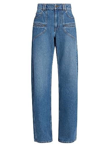 Джинсы Betiane от Isabel Marant с зауженным кроем, средней посадкой и пятью карманами, выполненные из чистого хлопка 11024700