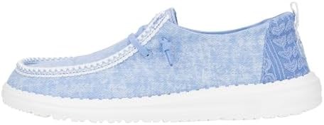 Hey Dude Женские лоферы HEYDUDE Wendy Surf Wash Blue, размер 12, комфортные и легкие для ежедневной носки 11043844