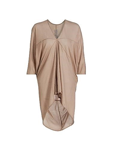 Топ с V-образным вырезом и рукавами до локтя Rick Owens Kite из 100% хлопка, Италия 11028740