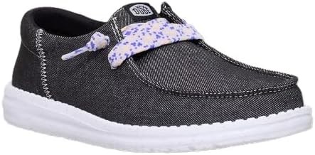 Hey Dude Женские легкие и удобные слипоны HEYDUDE Wendy Funk с черными шнурками Friendship, размер 10 11098123