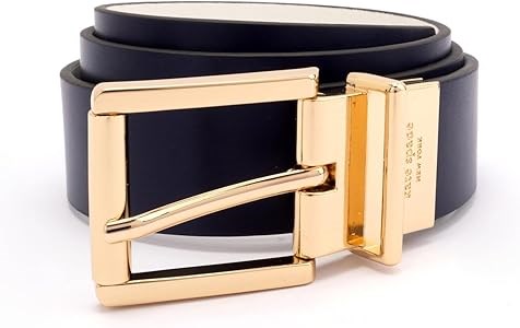 Kate Spade New York Двусторонний кожаный ремень 3 см с гладкой текстурой, регулируемый размер 11080574