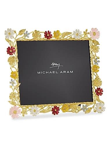 Michael Aram Ручная эмалевая фоторамка с дикими цветами, 12,75 дюйма x 10,75 дюйма, для фото 8 дюймов x 10 дюймов 10043118