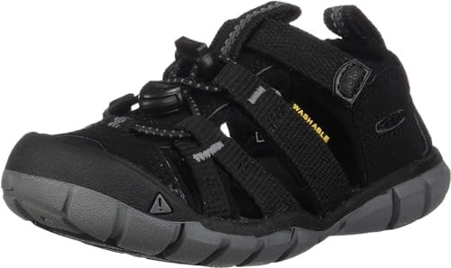 Детские сандалии KEEN Seacamp 2 CNX с закрытым носком, черно-серые, размер 11 US 11093599