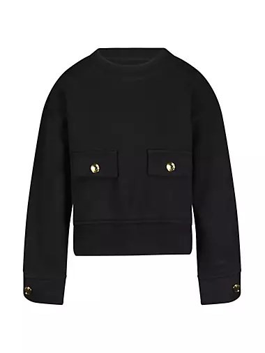 Dl1961 Худи Edie для девочек с коротким кроем, 100% хлопок, с карманами и вышивкой 10043983