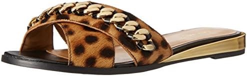 Женские сандалии Nine West Xray Pony с перекрещивающимися ремешками из окрашенного телячьего меха и золотистым каблуком 11046980