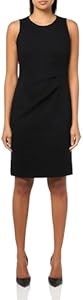 Платье Anne Klein с круглым вырезом и боковыми складками, 67% вискоза, 29% нейлон, 4% эластан 11076578