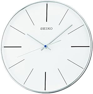 Seiko Настенные кварцевые часы QXA634ALH, серебристый корпус, бесшумный механизм, работают от батарейки AA 11087728