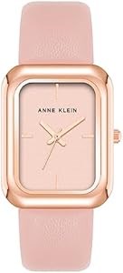 Anne Klein Женские часы с ремешком из веганской кожи, черным циферблатом, золотыми стрелками и маркировкой 11061556