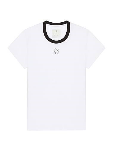 Футболка слим-фит из хлопка с кристаллическим логотипом 4G от Givenchy 11017782