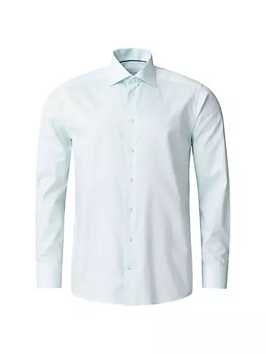 Слим-фит рубашка Eton из органического хлопка с воротником и длинными рукавами 10041765