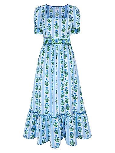 Pink City Prints Платье Sky Lily Evelyn из 100% органического хлопка с квадратным вырезом и карманами 11015956