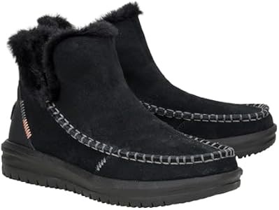 Замшевые ботинки Hey Dude Camden черного цвета c водоотталкивающим кожаным верхом 11074836