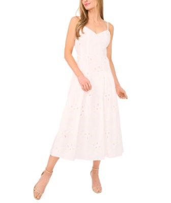 Женское макси-платье А-силуэта без рукавов с V-образным вырезом и вышивкой от CeCe 11045575