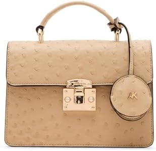 Anne Klein Компактная и вместительная сумка с верхней ручкой и застежкой Push Lock из искусственной страусиной кожи 11075337