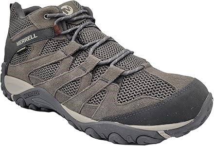 Мужские замшевые хайкинговые ботинки Merrell Alverstone Mid с резиновой подошвой и шнуровкой 11048134