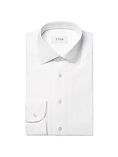 Слим-фит лонгслив Eton из комфортного джерси 4Flex хлопка с расклёшенным воротником 11014010