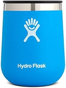 Hydro Flask Термостойкий бокал для вина из нержавеющей стали с двойными стенками, 296 мл, пресс-изолированный, цвет Тихий океан 11085516