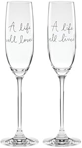 Kate Spade New York Набор фужеров для тостов из стекла Charmed Life, 2 предмета, с надписями ',A Life Well Loved', и ',A Life Well Lived', 11054725