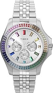 Женские аналоговые часы Timex Kaia 40мм с кристаллами, серебряный браслет, водонепроницаемость до 50 метров 11044010