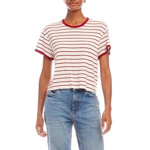 Футболка с рингером и полосками Courtney от Fifteen Twenty, мягкий джерси, 95% вискоза, 5% спандекс 10045056